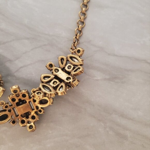 ✨ J.Crew Rhinestone Crystal Cluster Stacked Antiqued Statement Necklace ✨ - Picture 12 of 14